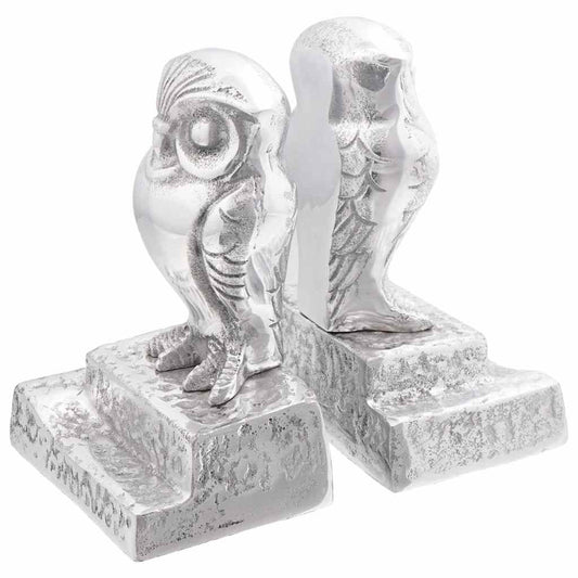Serre-livres 2 pcs Argent 12 x 9 x 19 cm Aluminium