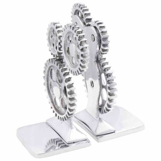 Serre-livres 2 pcs Argent 10 x 10 x 22 cm Aluminium