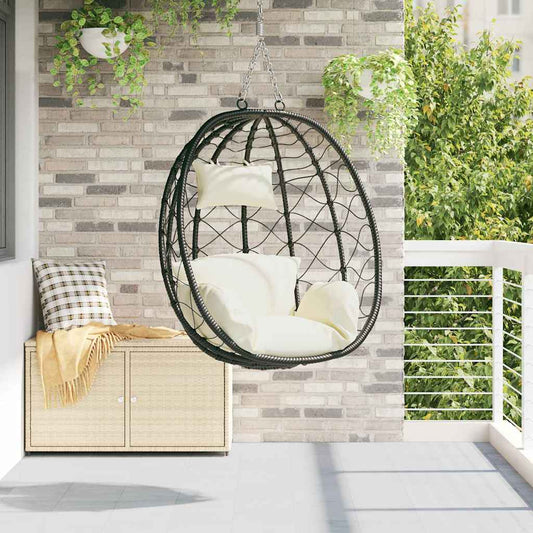 Chaise suspendue Blanc crème 91,5 x 60 x 110 cm polyrotin