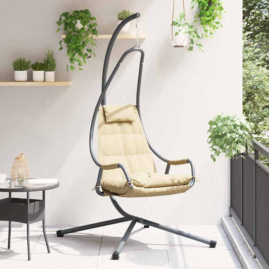 Chaise suspendue Pliant Manuel Beige 94 x 107 x 196.5 cm Acier