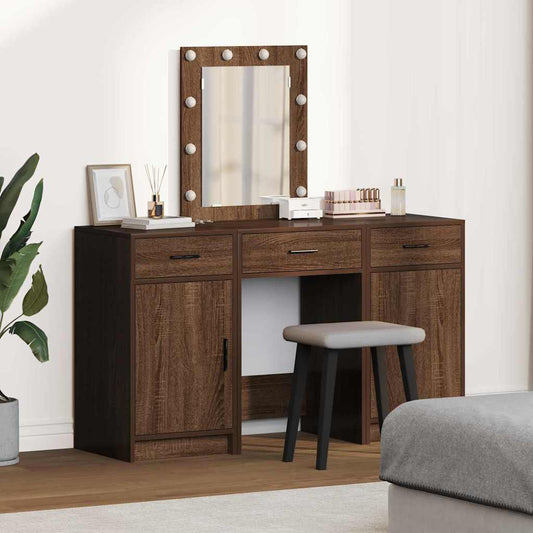 Table de Toilette avec tiroir 3 pcs Marron 50 x 41 x 135 cm