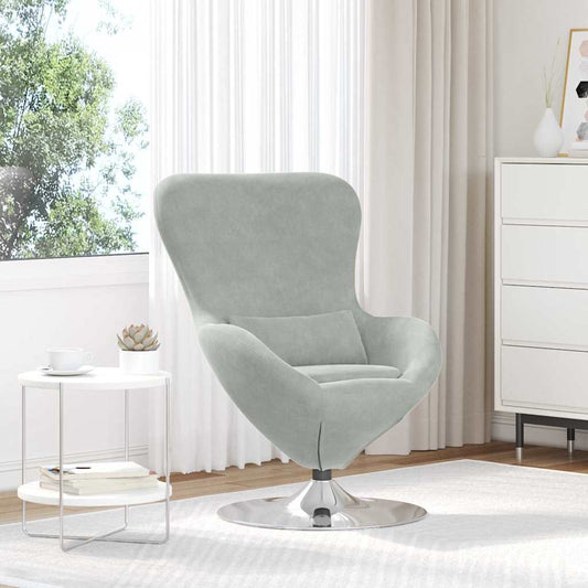 Fauteuil œuf Gris clair 63 x 73 x 90 cm Velours