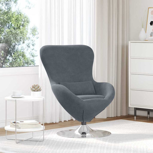 Fauteuil œuf Gris foncé 63 x 73 x 90 cm Velours