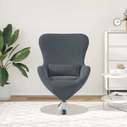 Fauteuil œuf Gris foncé 63 x 73 x 90 cm Velours