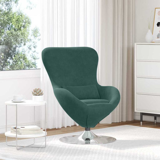 Fauteuil œuf Vert foncé 63 x 73 x 90 cm Velours