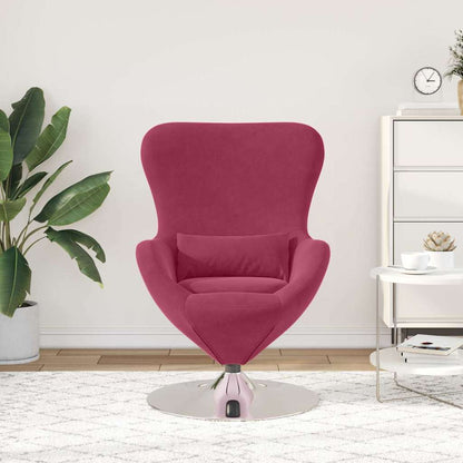 Fauteuil œuf Rouge bordeaux 63 x 73 x 90 cm Velours