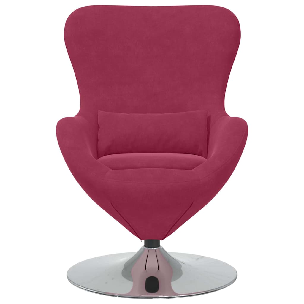 Fauteuil œuf Rouge bordeaux 63 x 73 x 90 cm Velours