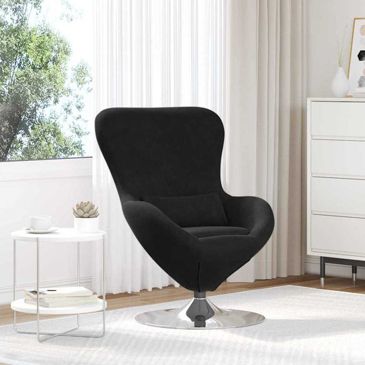 Fauteuil œuf Noir 63 x 73 x 90 cm Velours