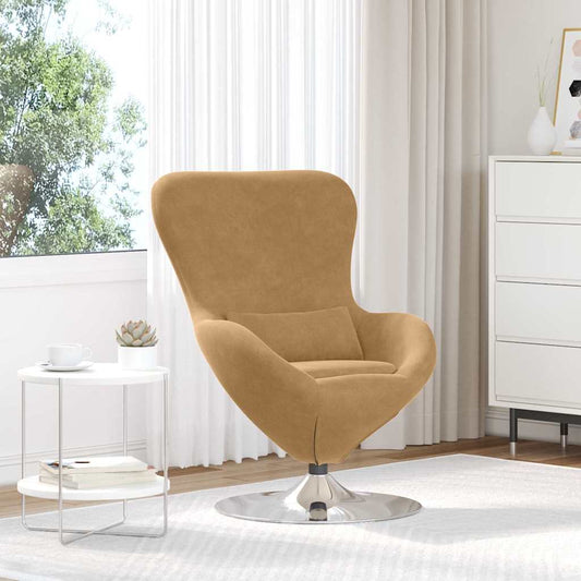 Fauteuil œuf Marron clair 63 x 73 x 90 cm Velours