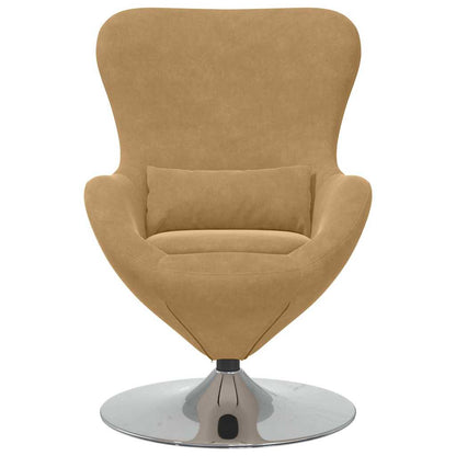 Fauteuil œuf Marron clair 63 x 73 x 90 cm Velours
