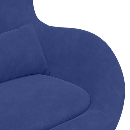 Fauteuil œuf Bleu police 63 x 73 x 90 cm Velours