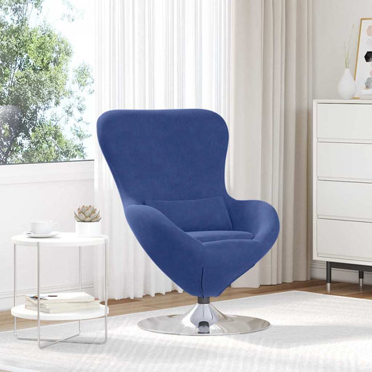 Fauteuil œuf Bleu police 63 x 73 x 90 cm Velours