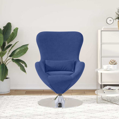 Fauteuil œuf Bleu police 63 x 73 x 90 cm Velours