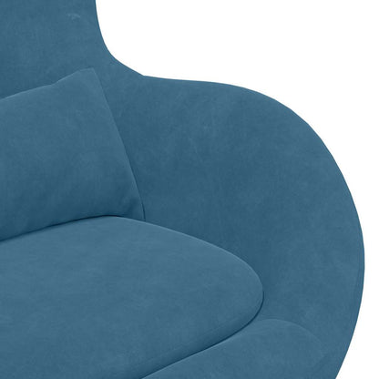 Fauteuil œuf 2 pcs Bleu 63 x 73 x 90 cm Velours