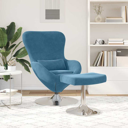 Fauteuil œuf 2 pcs Bleu 63 x 73 x 90 cm Velours