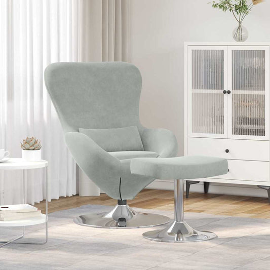 Fauteuil œuf 2 pcs Gris clair 63 x 73 x 90 cm Velours