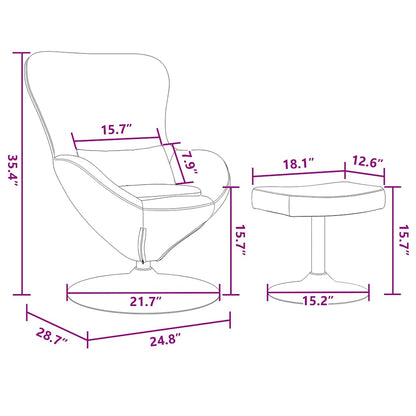 Fauteuil œuf 2 pcs Gris clair 63 x 73 x 90 cm Velours