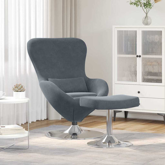 Fauteuil œuf 2 pcs Gris foncé 63 x 73 x 90 cm Velours