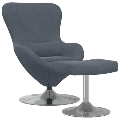 Fauteuil œuf 2 pcs Gris foncé 63 x 73 x 90 cm Velours