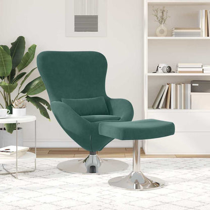 Fauteuil œuf 2 pcs Vert foncé 63 x 73 x 90 cm Velours