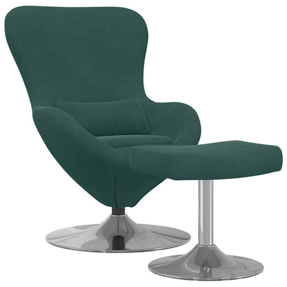 Fauteuil œuf 2 pcs Vert foncé 63 x 73 x 90 cm Velours