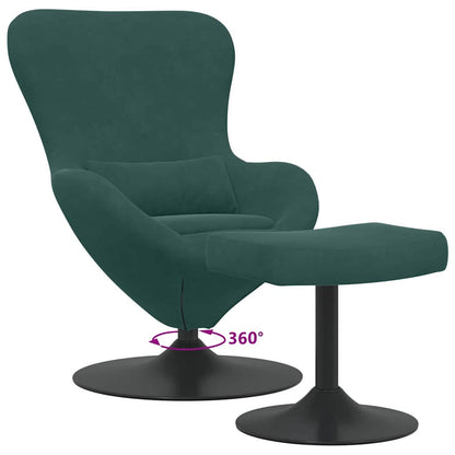 Fauteuil œuf 2 pcs Vert foncé 63 x 73 x 90 cm Velours