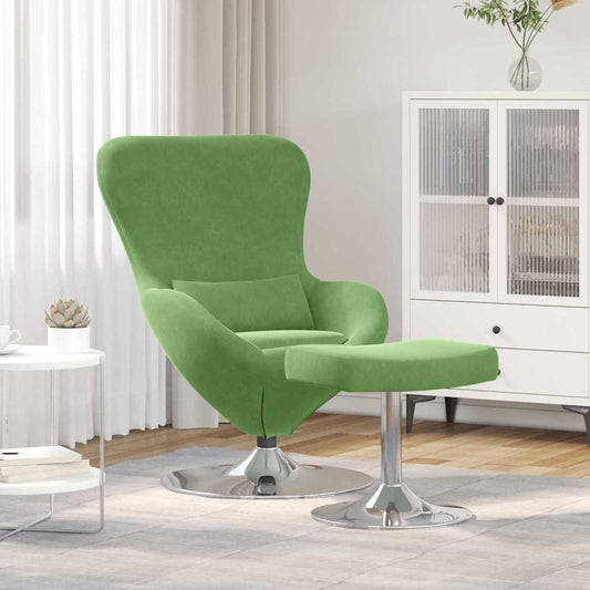 Fauteuil œuf 2 pcs Vert clair 63 x 73 x 90 cm Velours