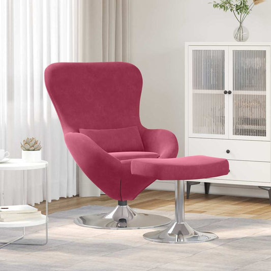 Fauteuil œuf 2 pcs Rouge bordeaux 63 x 73 x 90 cm Velours