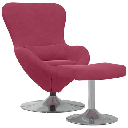 Fauteuil œuf 2 pcs Rouge bordeaux 63 x 73 x 90 cm Velours