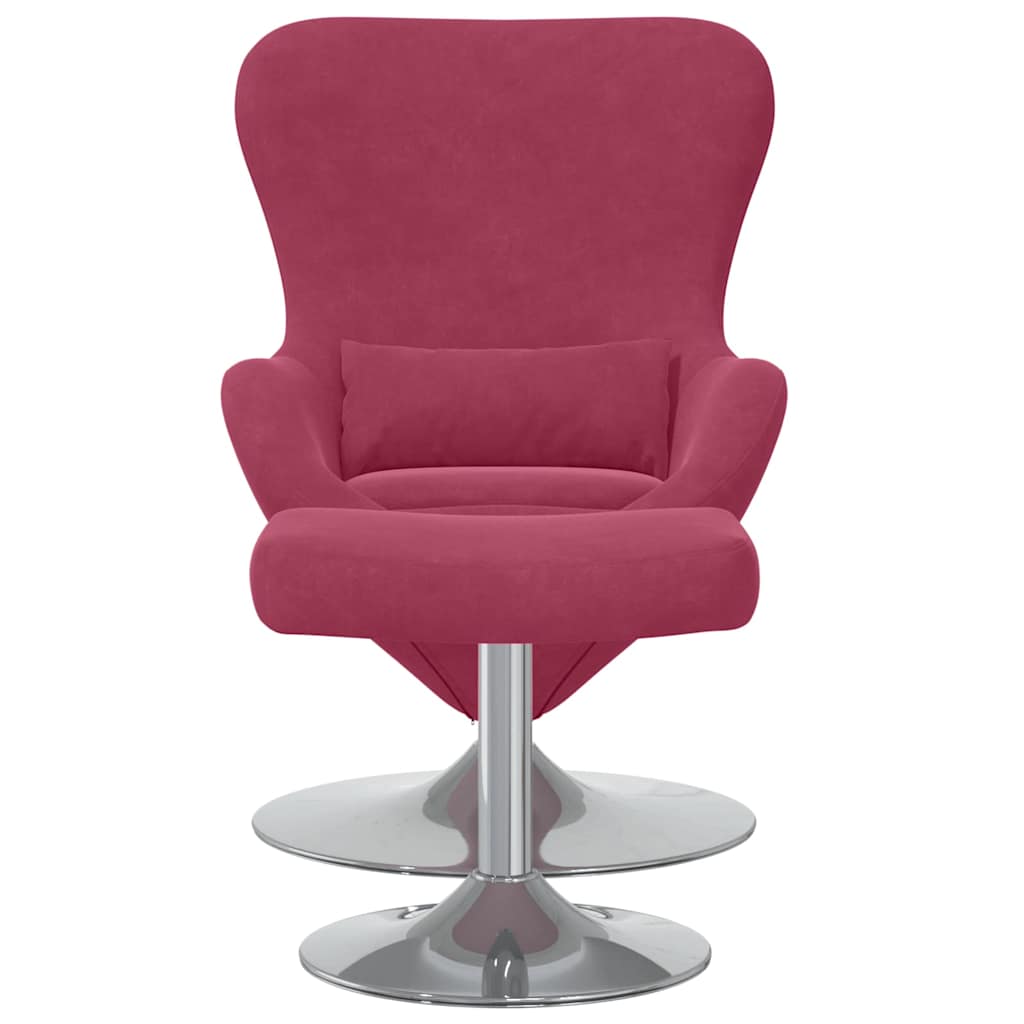 Fauteuil œuf 2 pcs Rouge bordeaux 63 x 73 x 90 cm Velours
