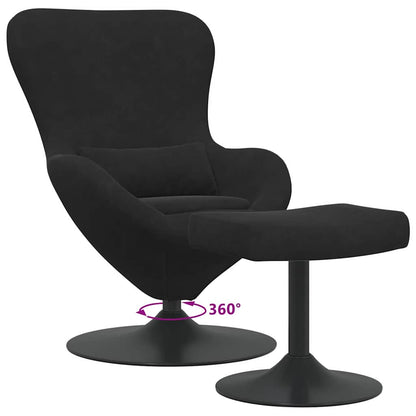 Fauteuil œuf 2 pcs Noir 63 x 73 x 90 cm Velours
