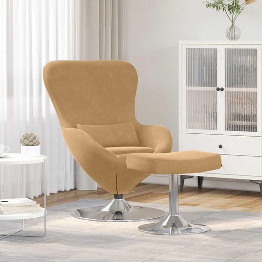 Fauteuil œuf 2 pcs Marron 63 x 73 x 90 cm Velours