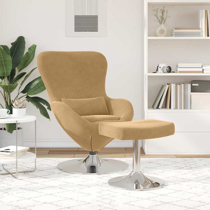 Fauteuil œuf 2 pcs Marron 63 x 73 x 90 cm Velours