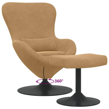 Fauteuil œuf 2 pcs Marron 63 x 73 x 90 cm Velours