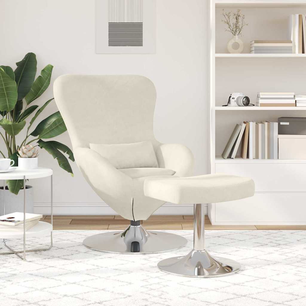 Fauteuil œuf 2 pcs Crème 63 x 73 x 90 cm Velours