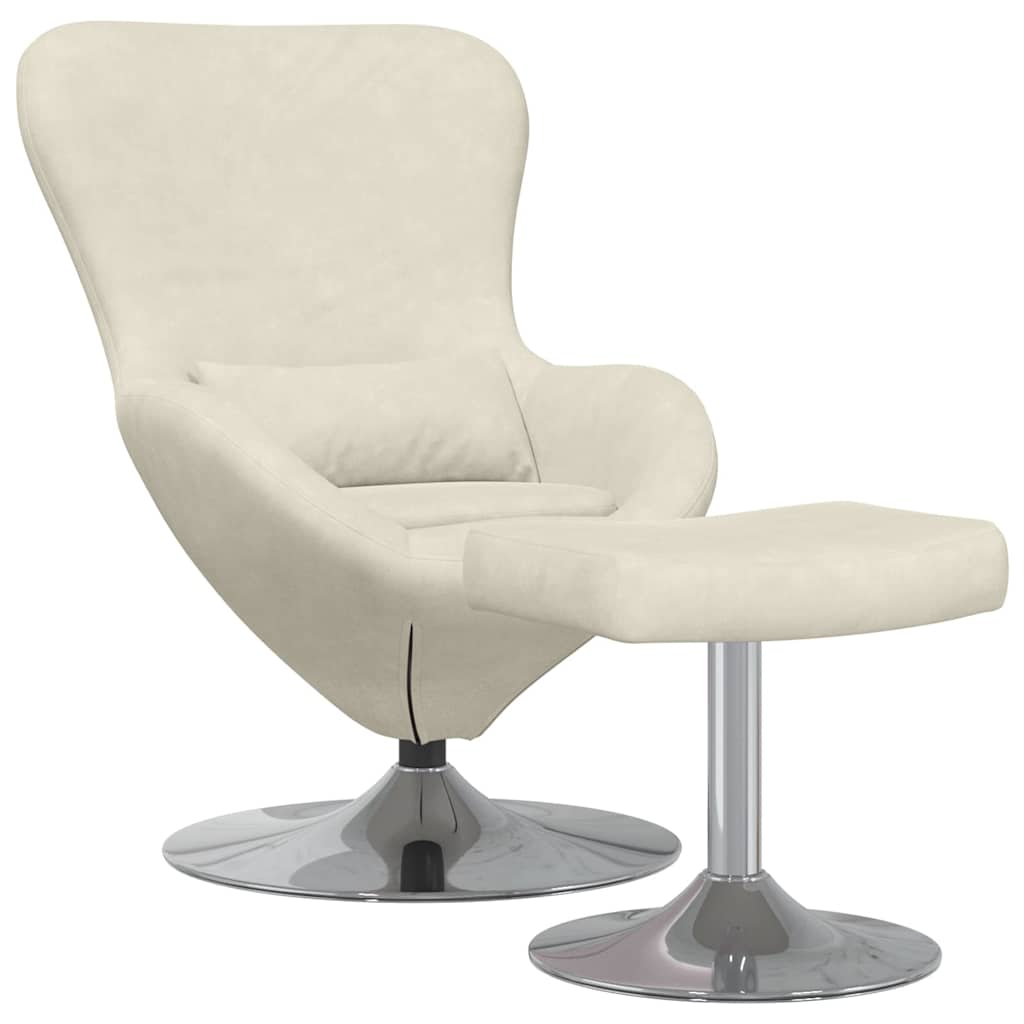 Fauteuil œuf 2 pcs Crème 63 x 73 x 90 cm Velours