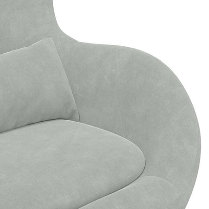 Fauteuil œuf Gris clair Velours