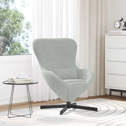 Fauteuil œuf Gris clair Velours