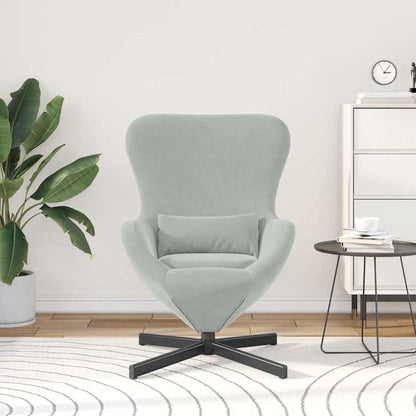 Fauteuil œuf Gris clair Velours