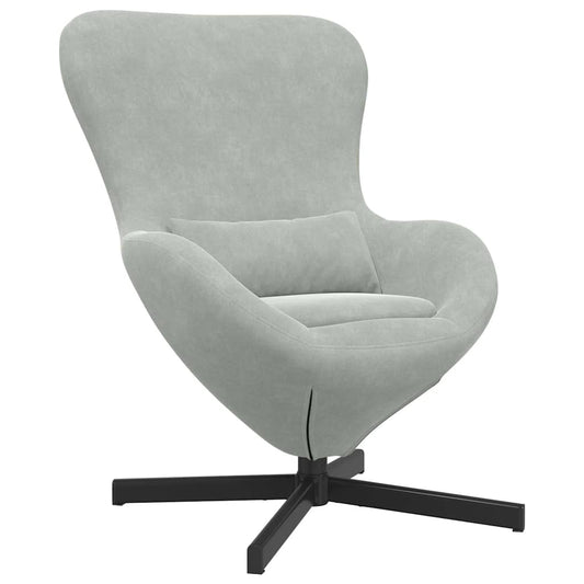 Fauteuil œuf Gris clair Velours