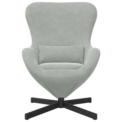 Fauteuil œuf Gris clair Velours