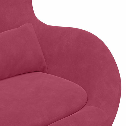 Fauteuil œuf Rouge bordeaux Velours