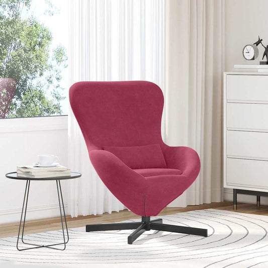 Fauteuil œuf Rouge bordeaux Velours