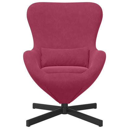 Fauteuil œuf Rouge bordeaux Velours