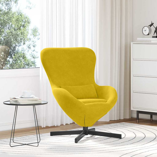 Fauteuil œuf Jaune Velours