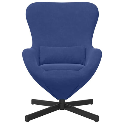 Fauteuil œuf Bleu police Velours