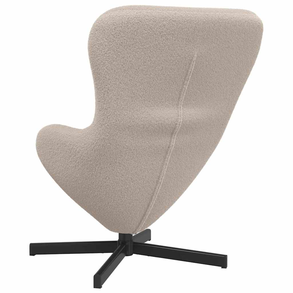 Fauteuil œuf Gris clair Tissu ressemblant à de la laine bouclée