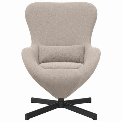 Fauteuil œuf Gris clair Tissu ressemblant à de la laine bouclée