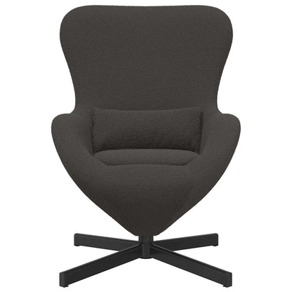 Fauteuil œuf Gris foncé Tissu ressemblant à de la laine bouclée