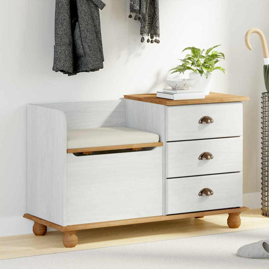Banc de rangement pour l'entrée Blanc 100 x 39 x 62 cm